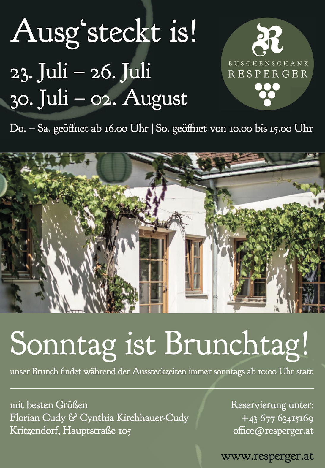 Ausg’steckt is‘ im Juli & August